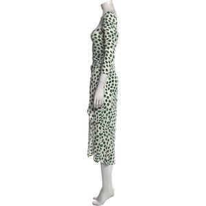 Reformation Green Spot Long Sleeve Dress. Size 10.